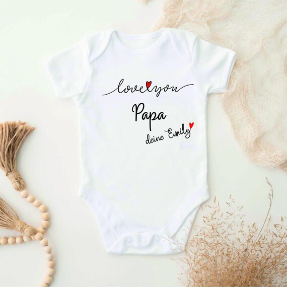 Personalized baby bodysuit – “Love You Papa” – Gift for dad from baby – Father’s Day gift – Baby outfit with name – Dad