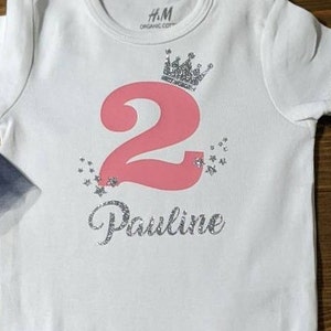 Ironing picture birthday crown number with name and stars