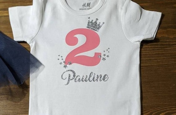 Ironing picture birthday crown number with name and stars