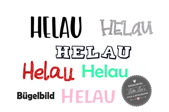Helau iron-on image carnival in Flex Flock glitter effect