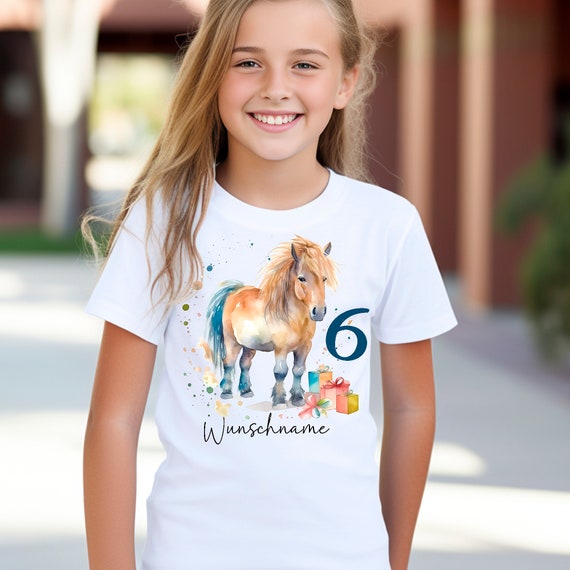 Personalized T-Shirt Pony Horse Shetland Shettie for birthday with desired number and name