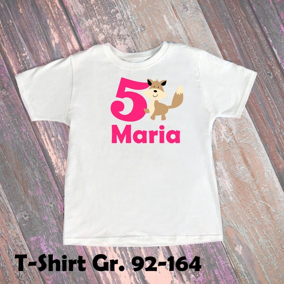 Iron On T-Shirt Birthday Shirt Fox Name Number Color