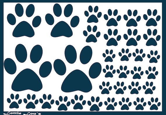 Iron On Iron-On Patch Set Paw Paw Dog Cat Bear Tiger in Flex Glitter Flock Effect