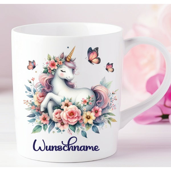 Personalisierte Tasse Einhorn Unicorn -  Individuell gestaltbar mit Namen oder Wunschtext