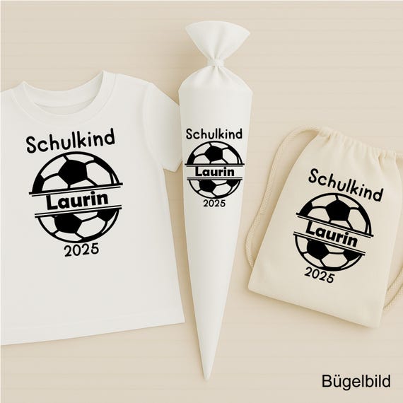Personalized iron-on patch schoolchild 2025 football | Iron-on patch school enrollment | Football iron-on motif for shirts, gym bags, school cones. Gift