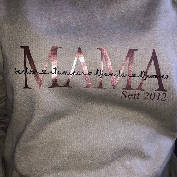 T-Shirt Mom Mama Est Since With WishName Statement Shirt