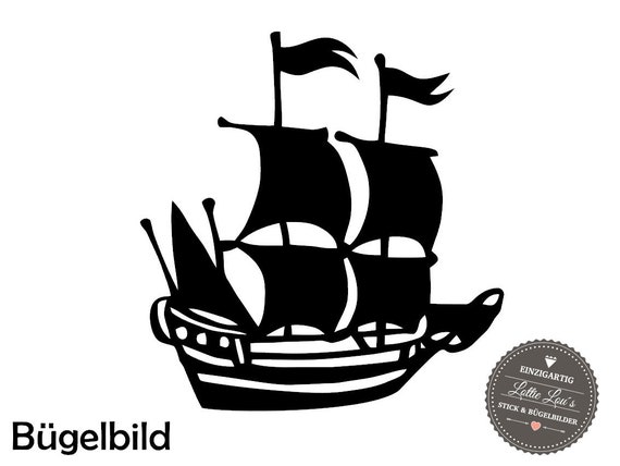 Iron on ironing board pirate ship ship Wish size
