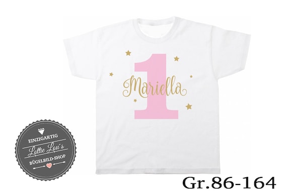 Iron On T-Shirt * Birthday * Number and Desired Name
