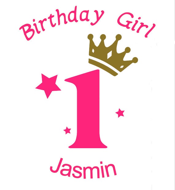 Ironing picture *Birthday Girl* Number and desired nameIron On