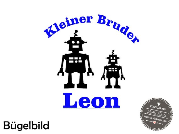 Iron on Temple small brother robot wish size