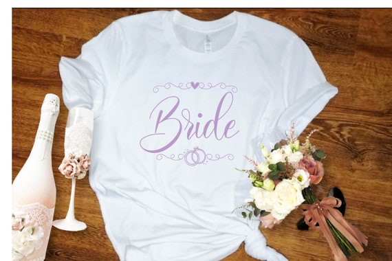 Ironing picture Bride bride with desired name & date statement shirt