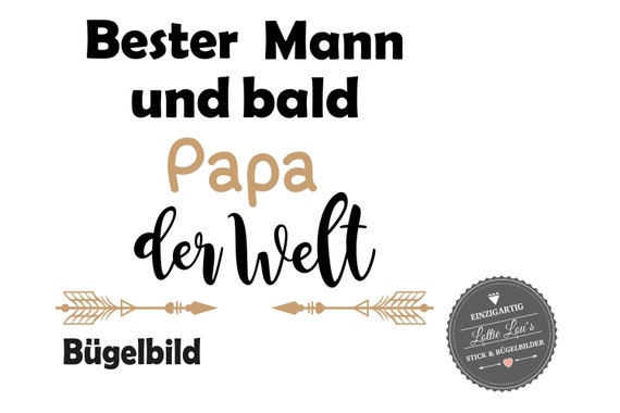 Iron On ironing image Best World Best Man Bald Dad in the World With Arrow in Flex Flock glitter Effect