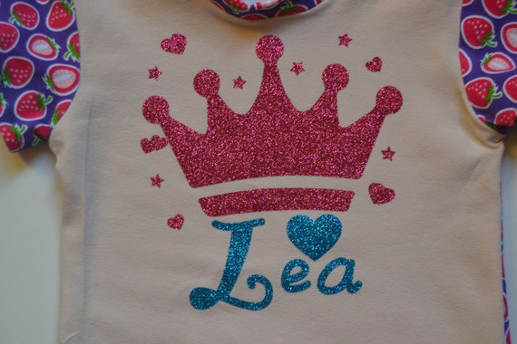 Ironing Picture Glitter Crown Wish Name BirthdayIron On