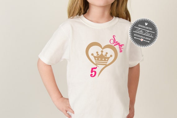 Personalized ironing picture / T-shirt for birthday crown with desired name and number