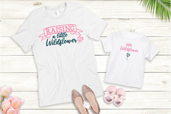 Ironing picture or T-shirt Raising a wild flower Mama Mini Set also with desired name Statement Shirt Mother's Day