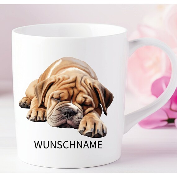 Bulldogge Tasse Hund Dog mom personalisiert mit Name oder Wunschtext