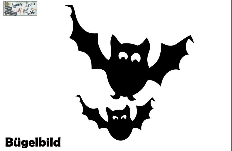 Iron on Bow bat bat Halloween wish color image 1