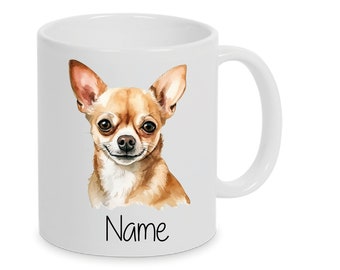 Chihuahua personalized cup dog breed - individually designed with name or desired text - 6 variants