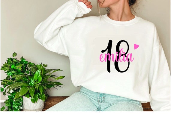 Ironing picture birthday 18 Eighteen Eighteen number with name and heart