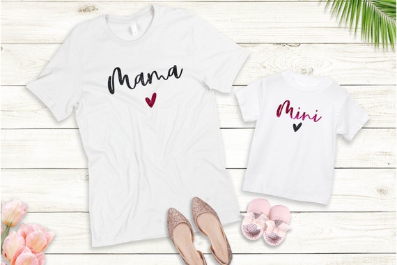 Ironing picture or T-shirt Mama Mini Set also with desired name Statement Shirt Mother's Day