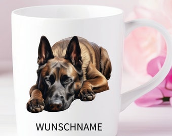 Personalisierte Tasse Belgischer Malinois  Dog Mom  auch mit Wunschname