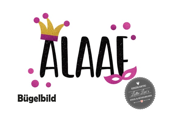 Alaaf Iron-On Image Carnival in Flex Flock Glitter Effect