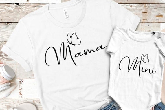 Ironing picture Mama Mini Set also with desired name Statement Shirt Mother's Day