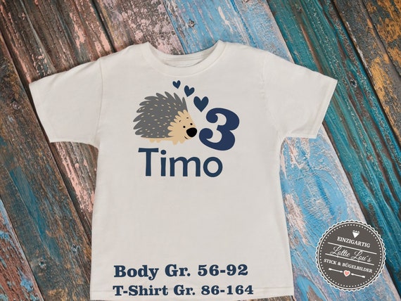 T-Shirt * Birthday * Hedgehog Number Desired Name