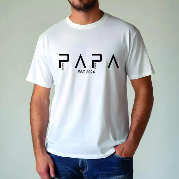 Dad Papa T-Shirt personalized with name – Father's Day gift – Gift for Dad – Dad shirt with children's names – Father shirt personalized