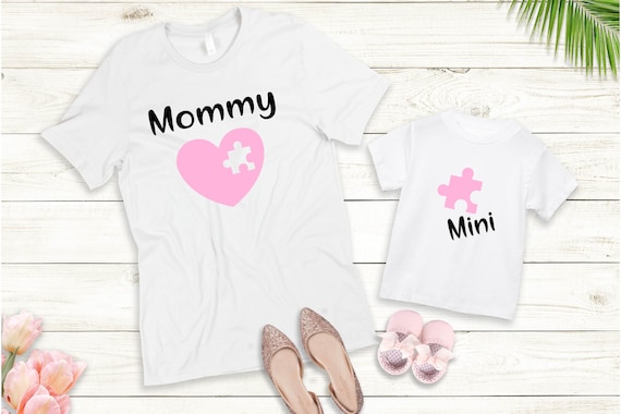Ironing picture or T-shirt puzzle piece Mama Mini Set also with desired name Statement Shirt Mother's Day