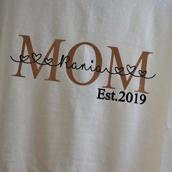 T-Shirt Mom Mama Est Since With WishName Statement Shirt