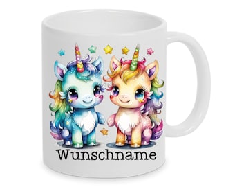 Fantasy einhorn pegasus - personalisierte tasse mit wunsch name oder text