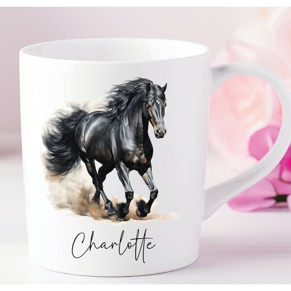 Personalisierte Tasse Pferd Fohlen Rappe Friese Palomino Schecke-  Individuell gestaltbar mit Namen oder Wunschtext