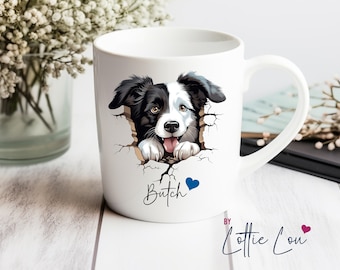 Personalisierte Tasse Border Collie  mit Hundemotiv und Wunschname