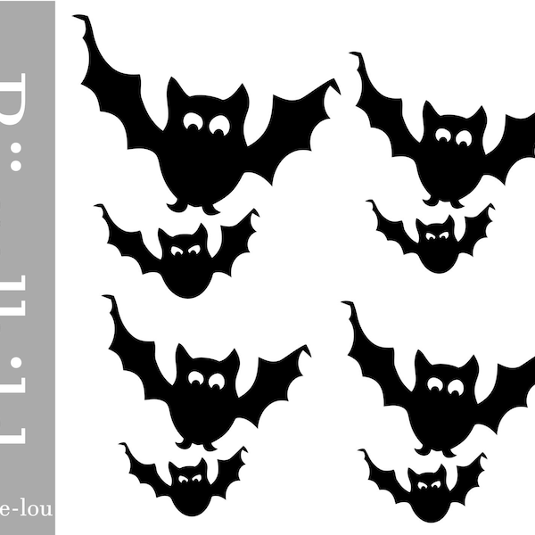 Fledermaus Bat Set Bügelbild Schulkind/Einschulung für die Schultüte oder Kleidung
