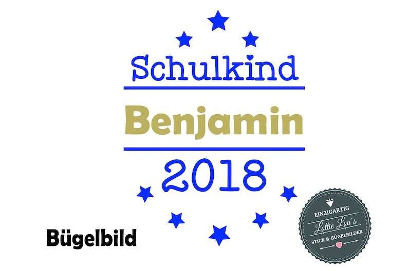 Bügelbild Schulkind 2019 Stern Bild 1