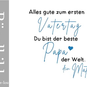 Bügelbild erster Vatertag Papa ist der Beste Schwangerschaft Verkündung Geschenk