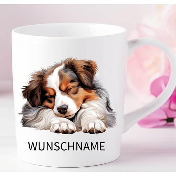 Personalisierte Tasse Australien Shepard  Dog Mom  auch mit Wunschname