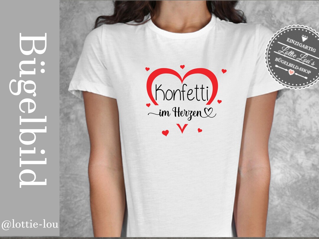 Bügelbild Konfetti im Herzen zum Karneval / Fasching Etsy.de