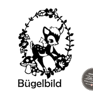 Iron On Bügelbild Bambi Reh  Wunschfarbe
