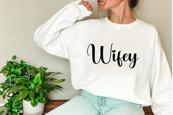 Ironing picture Wifey Mrs. Mr. Bride Bride also with desired name & date statement shirt
