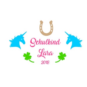 Iron On Ironing Picture Schoolchild 2018 Name Shamrock Horseshoe