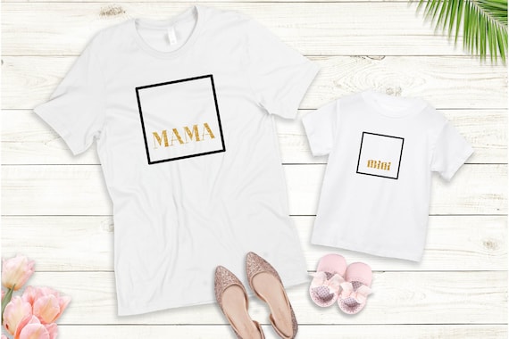 Ironing picture or T-shirt Mama Mini Set also with desired name Statement Shirt Mother's Day