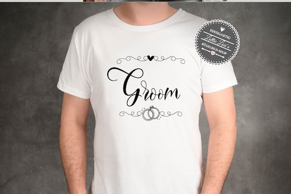 T-Shirt Groom Groom Also With Name and Date Statement Shirt