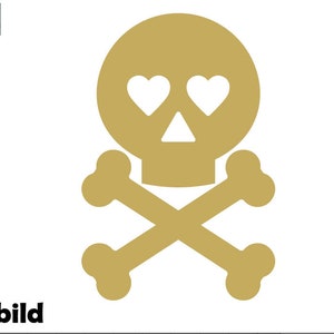 Iron on skull skull Heart Wishing color