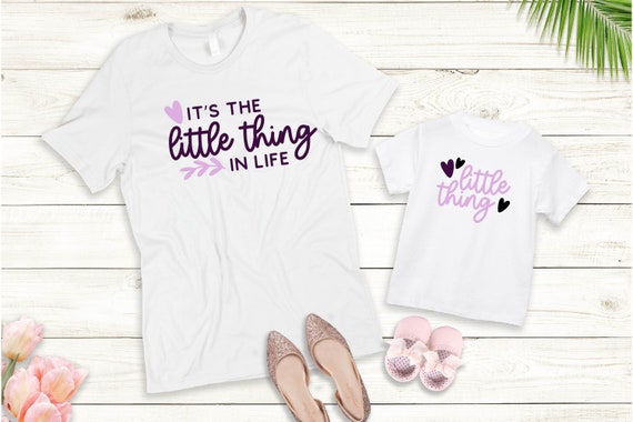 Ironing picture or T-shirt Little Thing Its the litte things Mama Mini Set also with desired name Statement Shirt Mother's Day