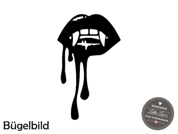 Iron on Temple lips lips kiss vampire wish size