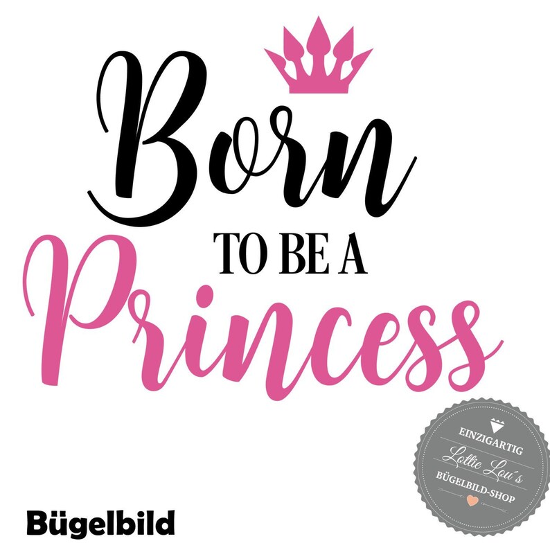 Ironing board DIY Born to be an princess Princess Crown Crown Iron on appliqu\u00e9 glitter flock effect Flex