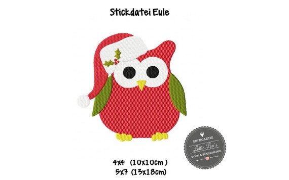 Embroidery file Christmas Owl Owl Christmas