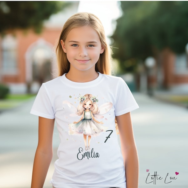 Personalisiertes T-Shirt Fee Fairy zum Geburtstag mit Wunschzahl und Name